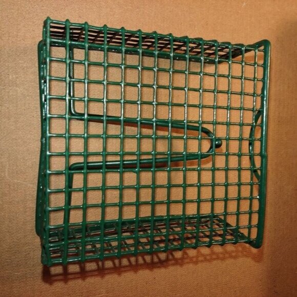 Green Metal Wire Wall-Mount Magazine & Letter Organizer Basket W/ Divided Design - Picture 1 of 3